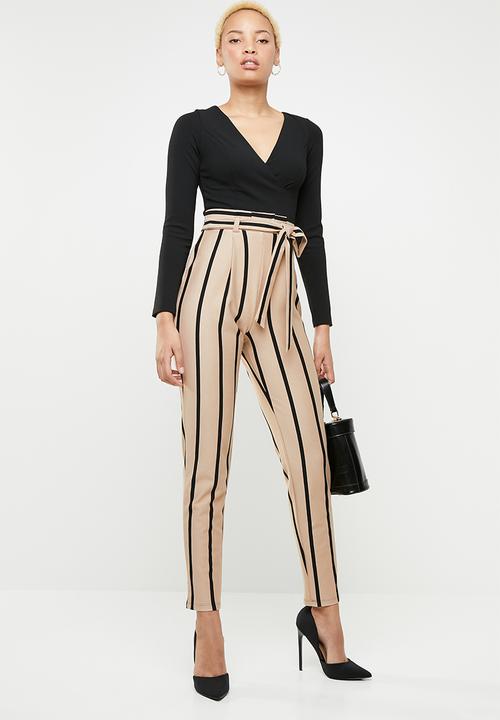SISSY BOY - Paperbag jumpsuit - black & neutral