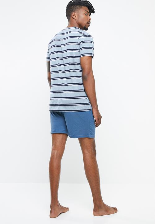 STYLE REPUBLIC - Wide stripe pj set - blue