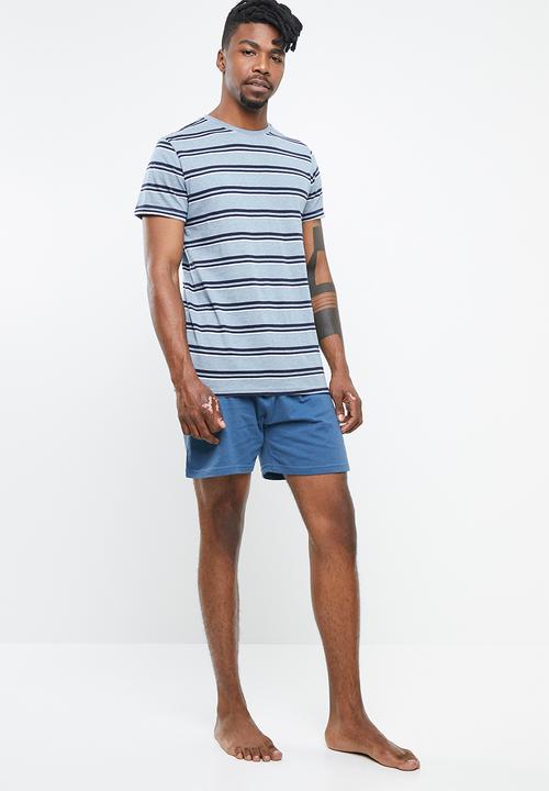 STYLE REPUBLIC - Wide stripe pj set - blue