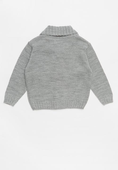 Pop Candy - Kids sweater with collar - grey