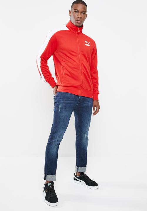 PUMA - Archive t7 track jacket - red & white