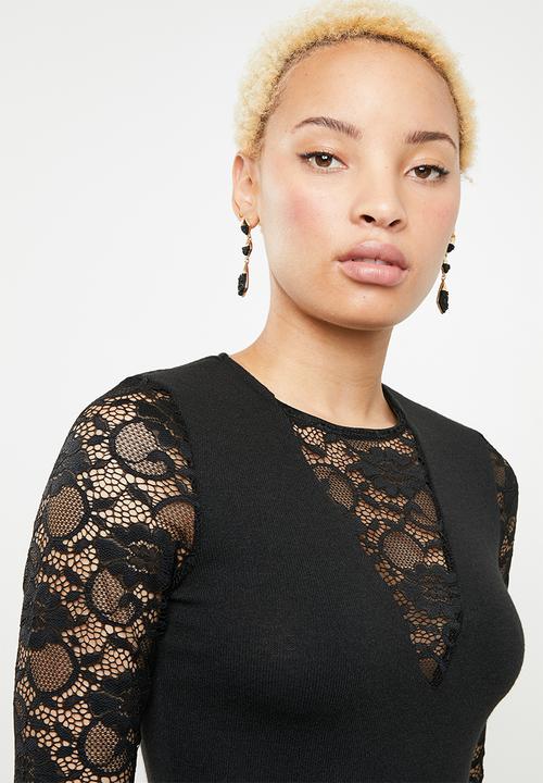 SISSY BOY - Mixed bodycon dress - black