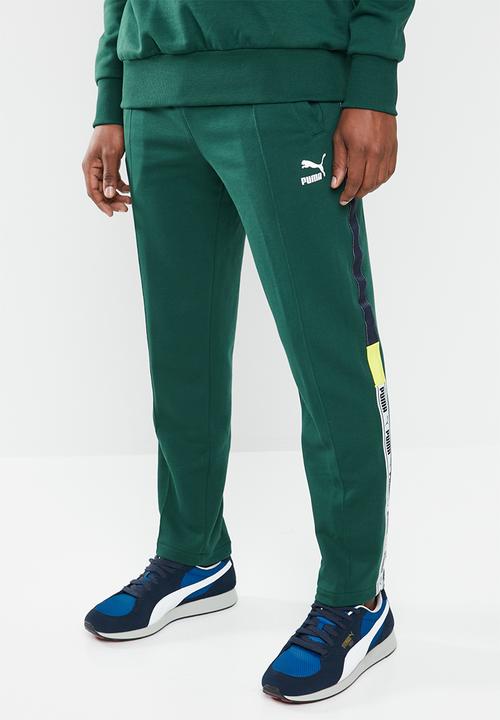green puma pants