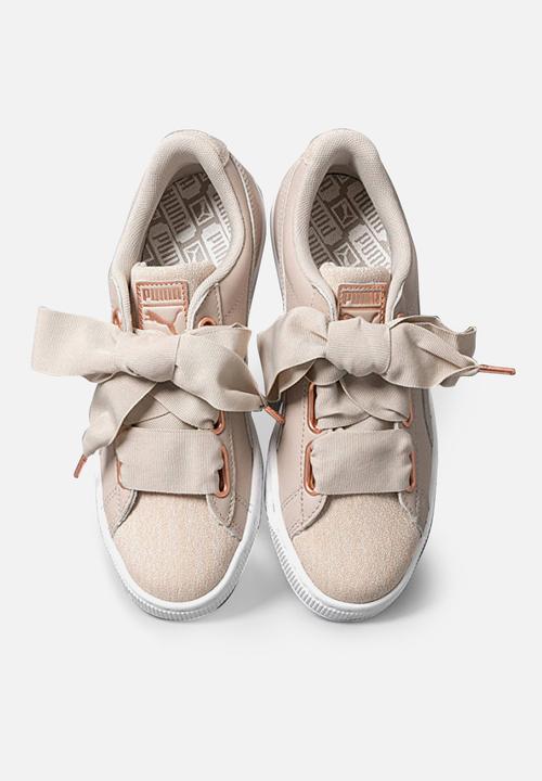 PUMA - Basket Heart Woven Rose - silver gray-Puma white