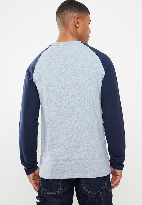 Brave Soul - Kabuto crew neck raglan sweater - navy & blue 