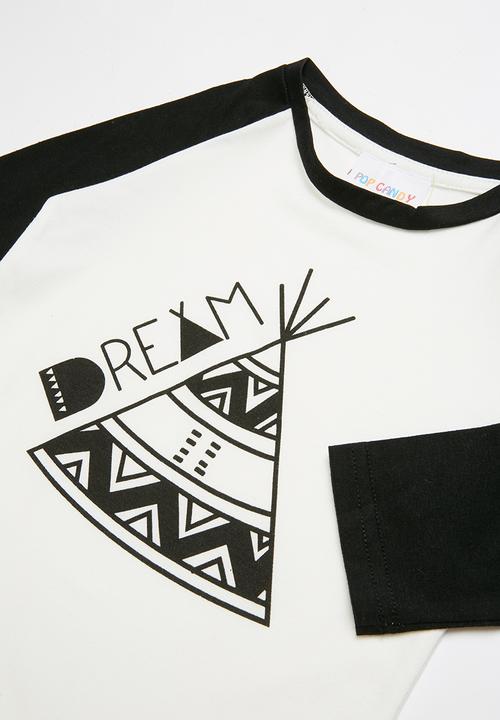 Pop Candy - Long sleeve printed tee - white