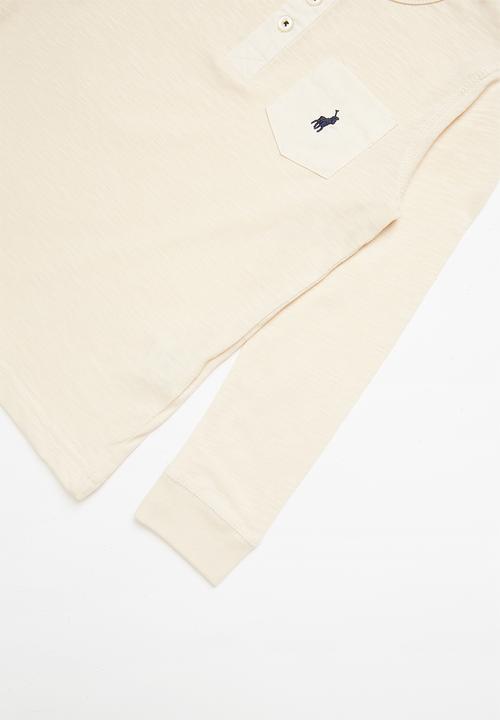 POLO - Long sleeve henley tee - beige 