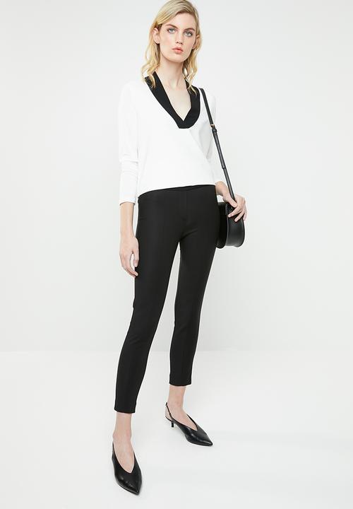 MANGO - Crop slim fit trouser - black