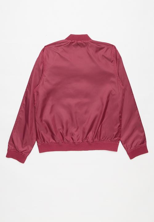 POLO - Teens gregory long sleeve baseball jacket - burgundy 