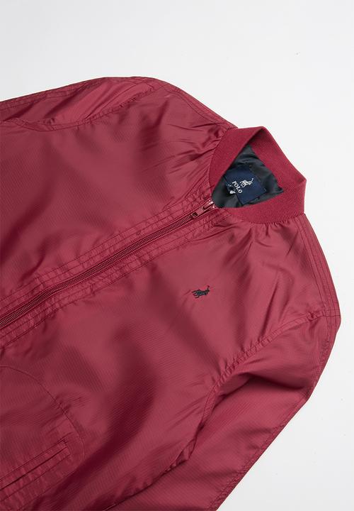 POLO - Teens gregory long sleeve baseball jacket - burgundy 