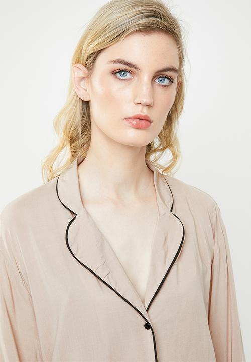 Superbalist - Sleep shirt & pants set - beige