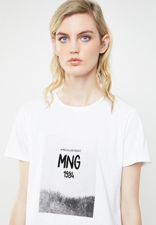 MANGO - Logo T-shirt - white