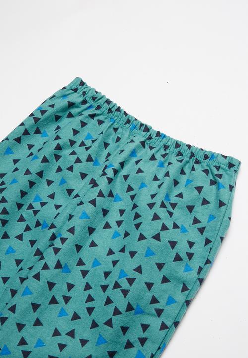 Pop Candy - Triangle print fleece and flannel pajamas - multi