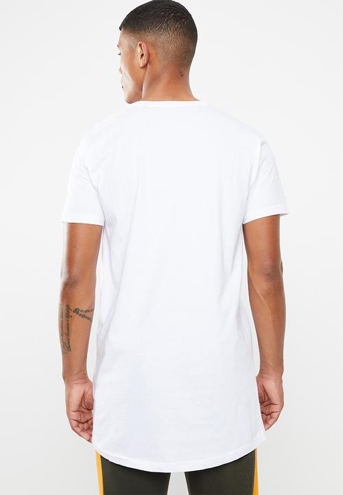 Brave Soul - Harrele longer length tee - white