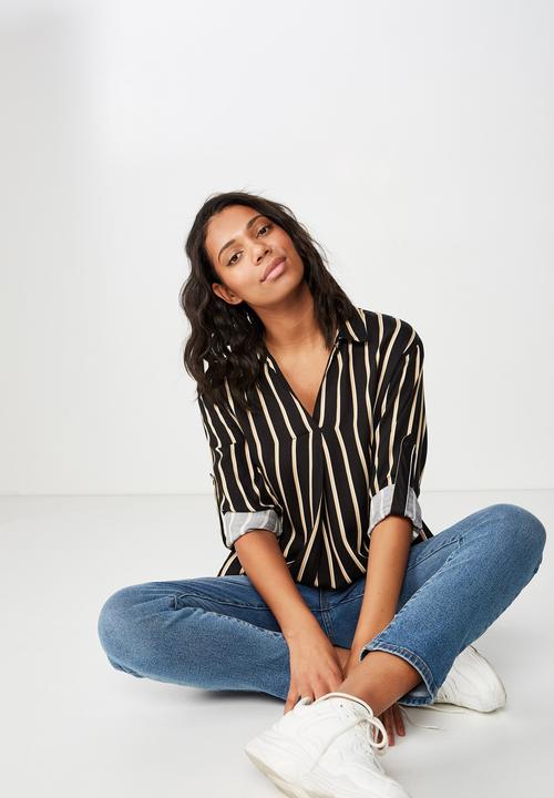 Cotton On - Lisa popover blouse  - black