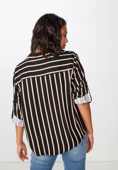 Cotton On - Lisa popover blouse  - black