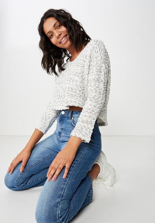 Cotton On - Stacey long sleeve texture top  - white