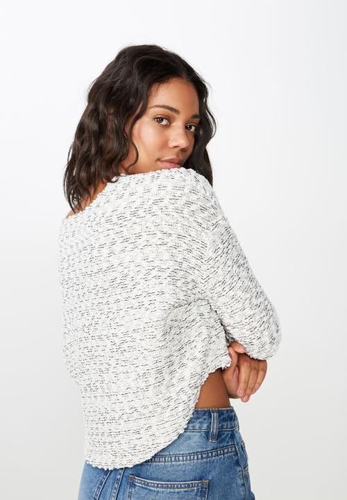 Cotton On - Stacey long sleeve texture top  - white