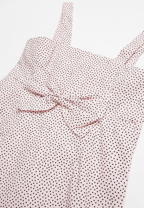 Pop Candy - Bow summer spot printed dress - pink