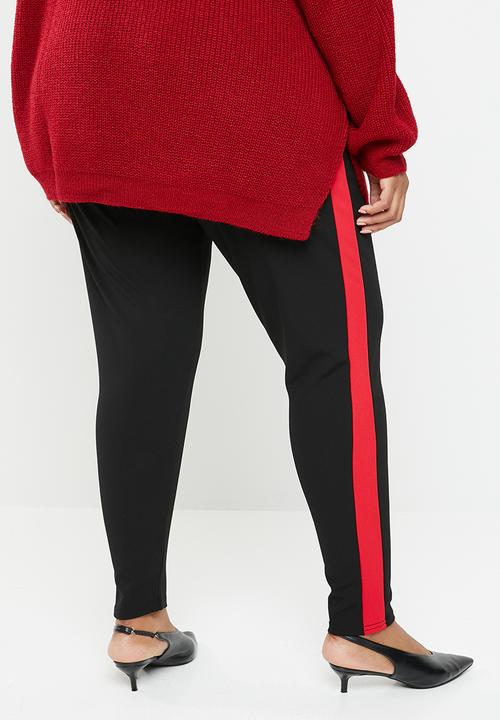 Missguided - Curve trouser with red tape - black