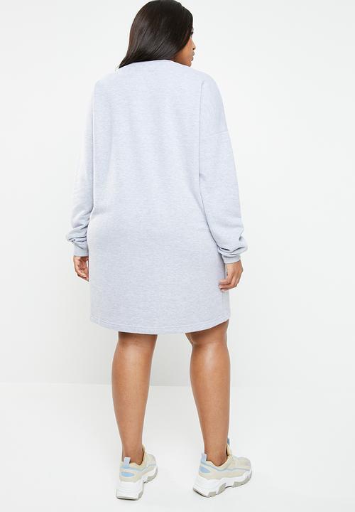 Missguided - Curves oversized sweat dress - grey