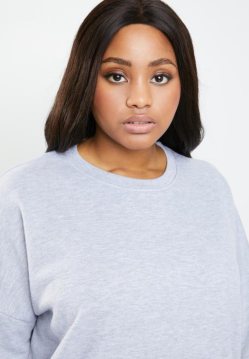 Missguided - Curves oversized sweat dress - grey