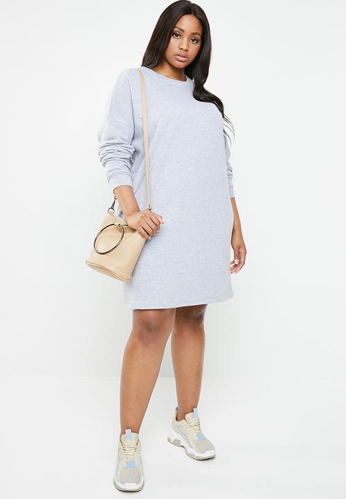 Missguided - Curves oversized sweat dress - grey