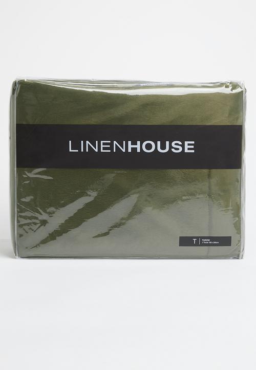 Linen House - Selma throw - olive