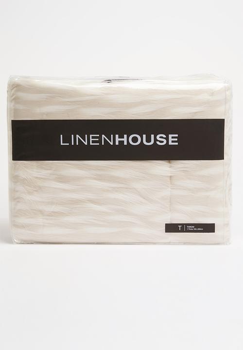Linen House - Lyanna faux fur throw - cream