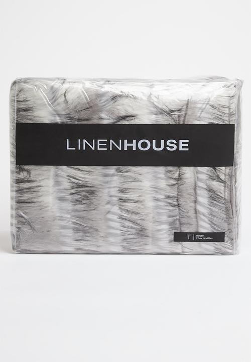 Linen House - Merle faux fur throw - grey