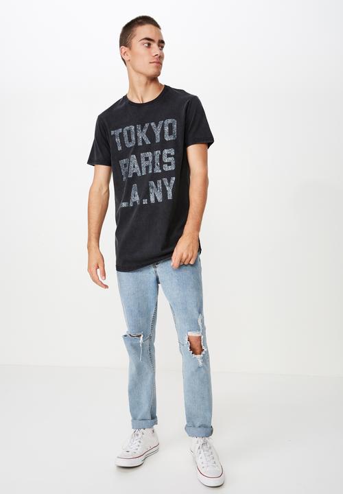 Cotton On - Longline scoop hem short sleeve tee - black