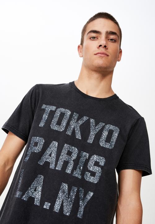 Cotton On - Longline scoop hem short sleeve tee - black