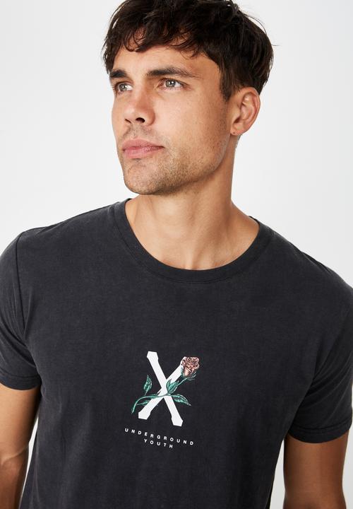 Cotton On - Longline scoop hem short sleeve tee - charcoal 