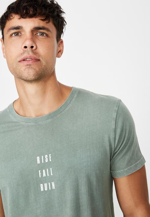 Cotton On - Longline scoop hem short sleeve tee - green