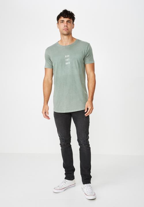 Cotton On - Longline scoop hem short sleeve tee - green