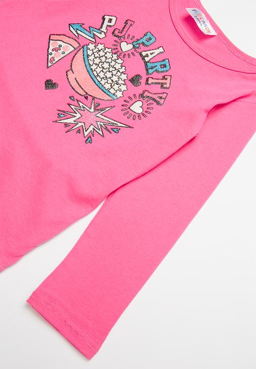 Pop Candy - Single jersey flannel pink party - multi