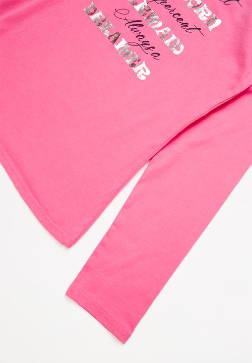 Pop Candy - Flannel pyjama top & bottom - pink & navy