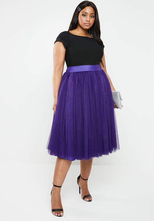 Plus-Fab - Short tulle skirt - purple