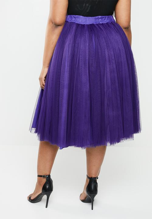 Plus-Fab - Short tulle skirt - purple