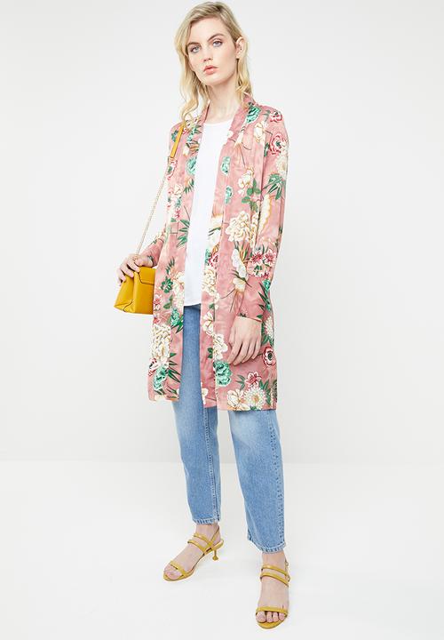 Jacqueline de Yong - Long sleeve kimono - pink