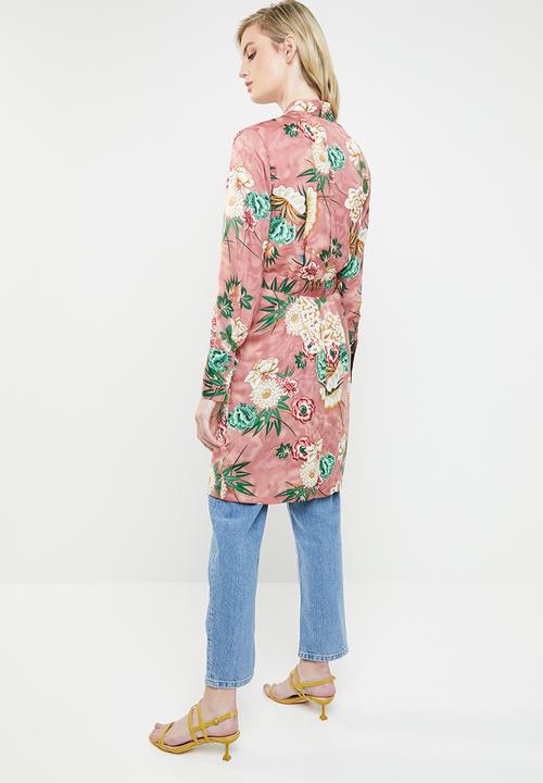 Jacqueline de Yong - Long sleeve kimono - pink