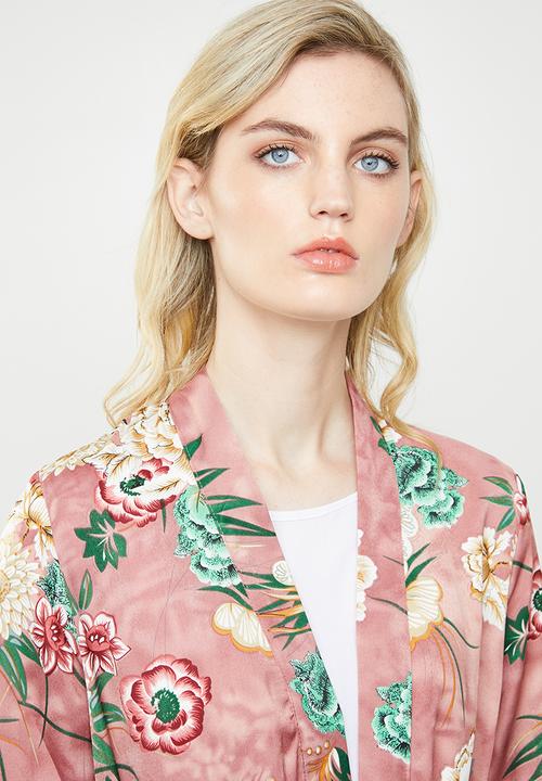 Jacqueline de Yong - Long sleeve kimono - pink