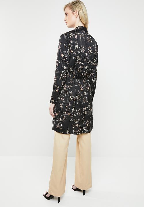 Jacqueline de Yong - Long sleeve kimono - black
