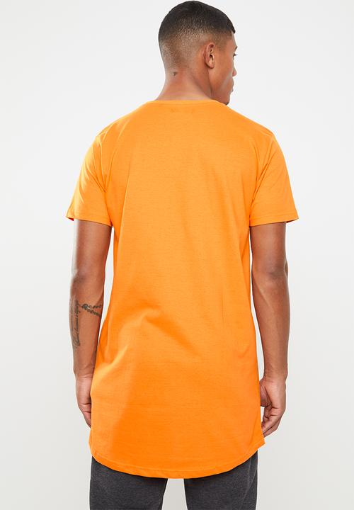 Brave Soul - Harrele longer length tee - orange