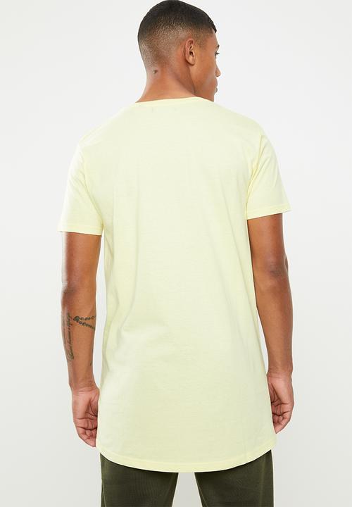 Brave Soul - Harrele longer length tee - yellow