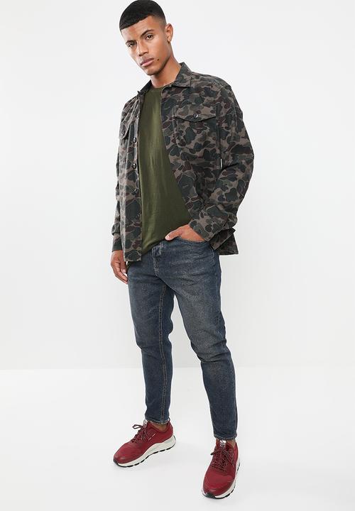 Brave Soul - Harrele longer length tee - khaki