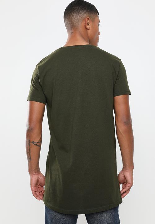 Brave Soul - Harrele longer length tee - khaki