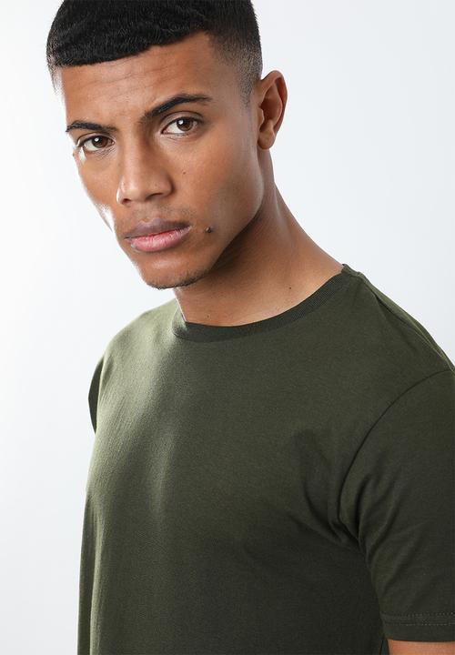 Brave Soul - Harrele longer length tee - khaki