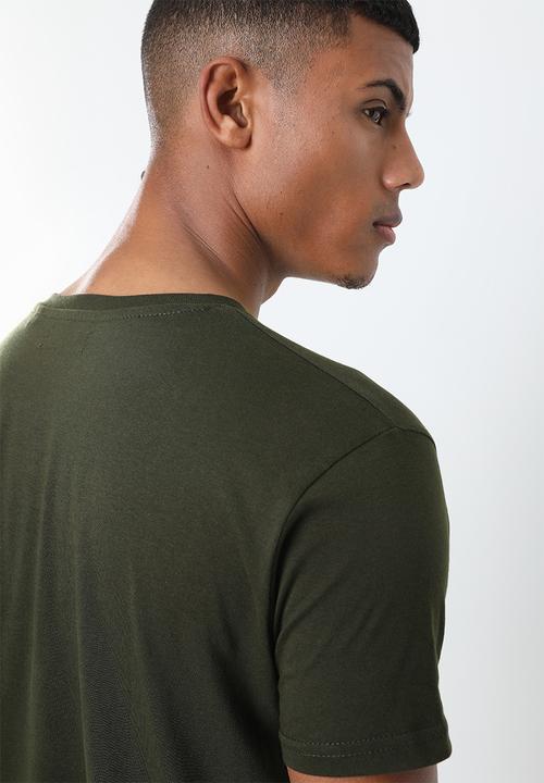 Brave Soul - Harrele longer length tee - khaki