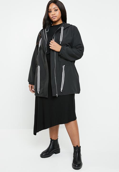 STYLE REPUBLIC PLUS - Tape detail parka - black
